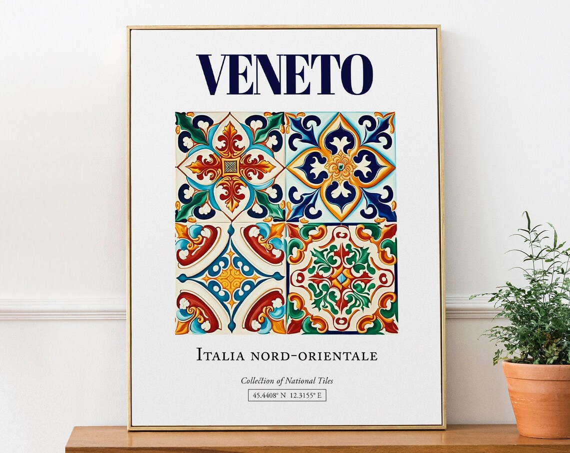 Veneto Italia Nordorientale Minimalist Travel Poster