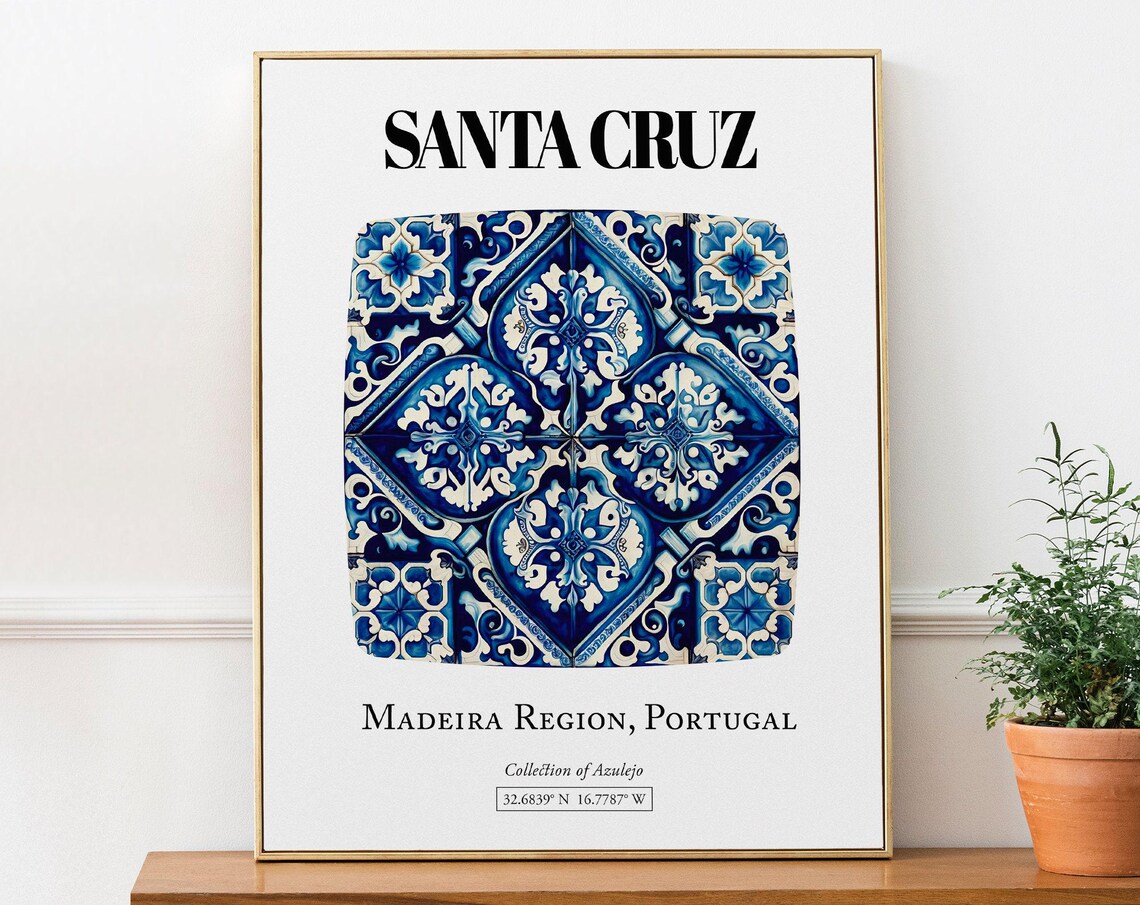 Santa Cruz Madeira Traditional Tile Pattern Art Print