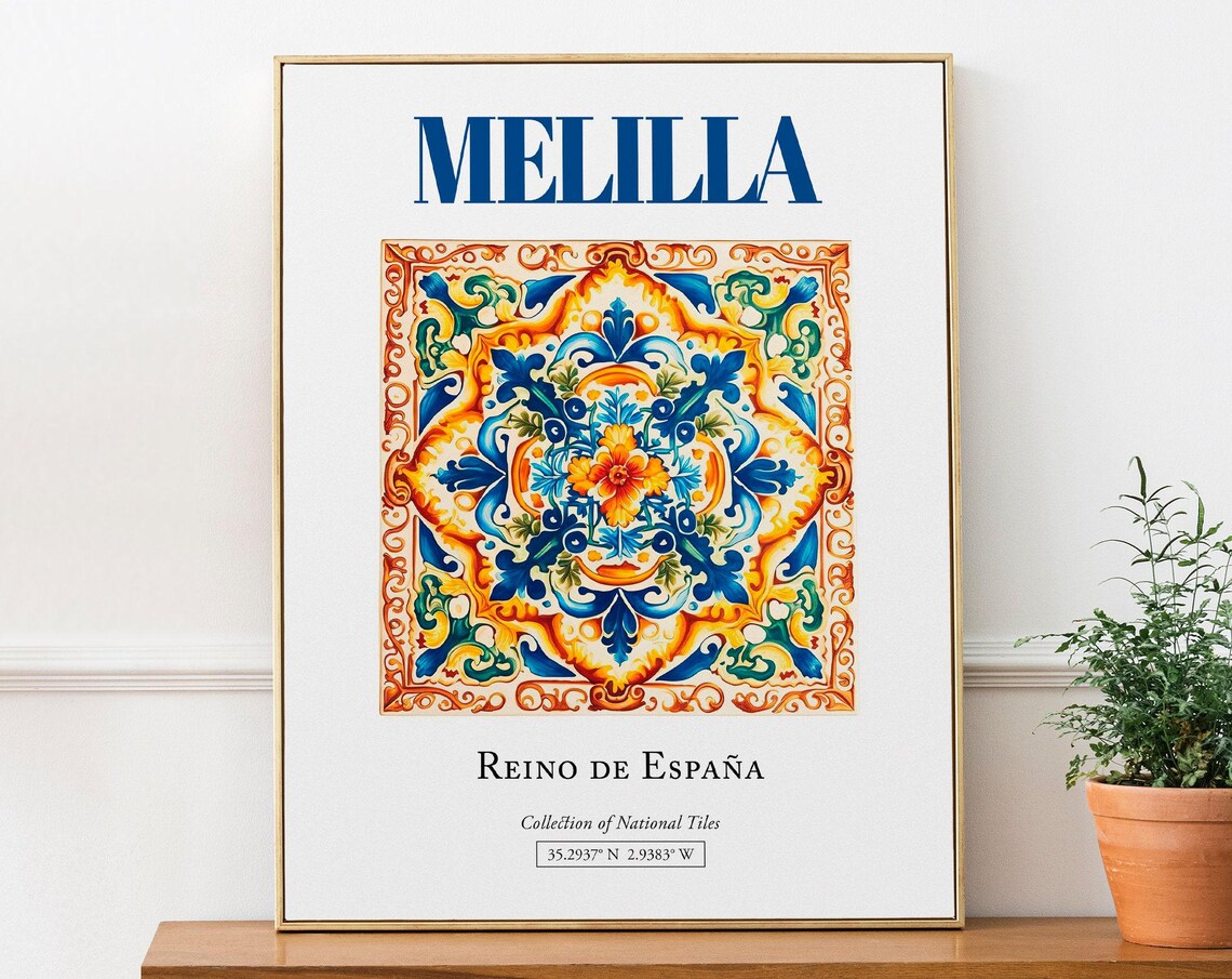 Melilla Spain Traditional Tile Wall Art Print