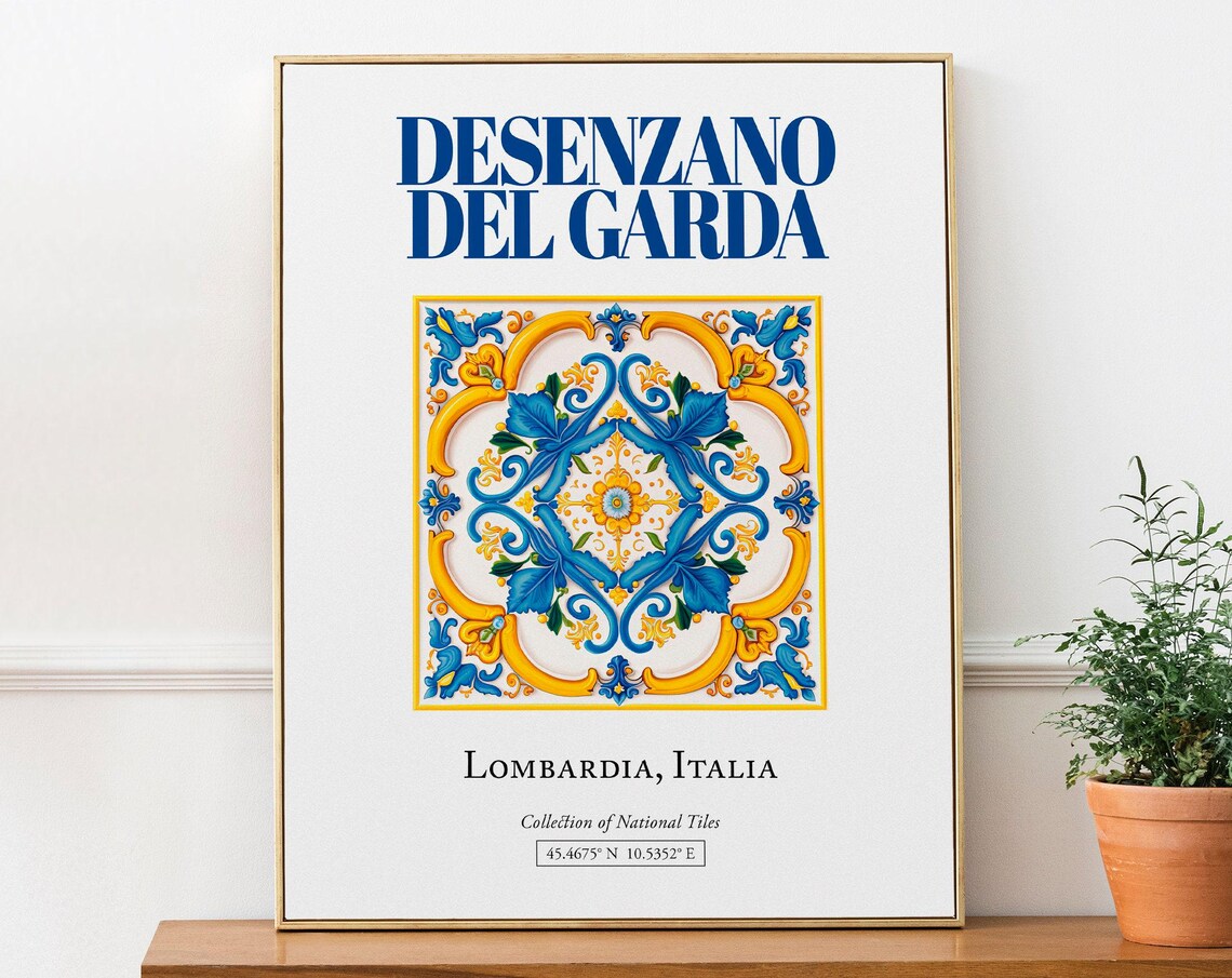 Desenzano Del Garda Maiolica Tile Travel Poster