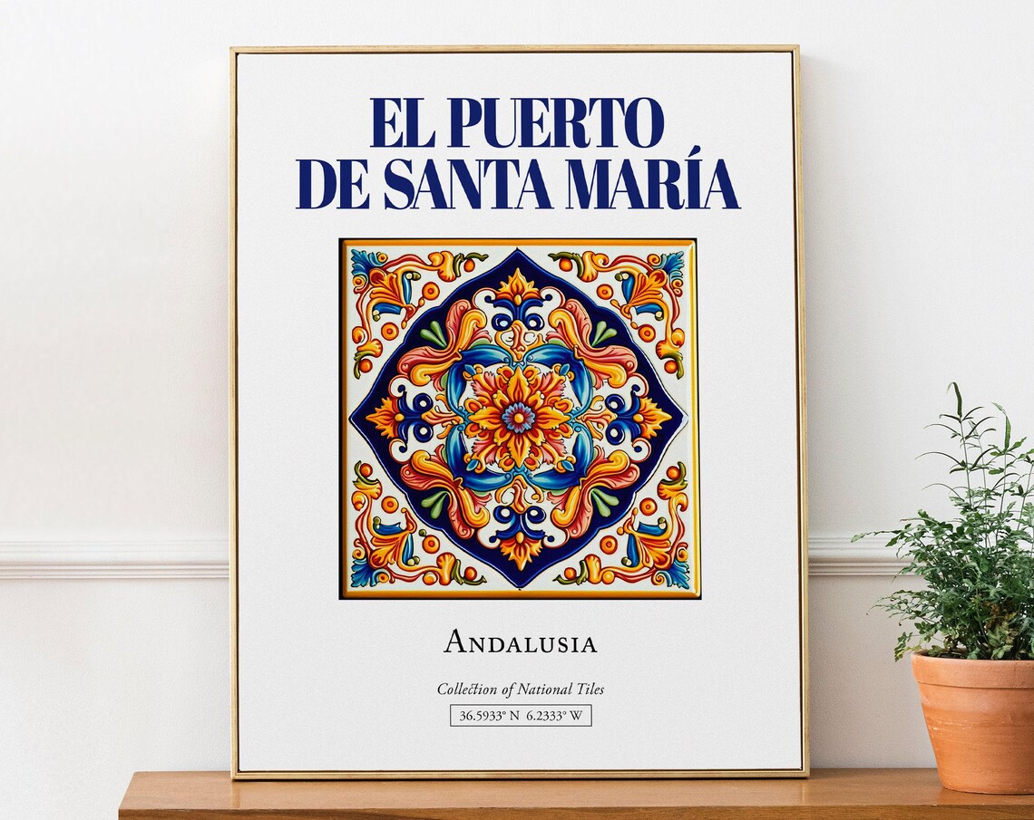 El Puerto De Santa Mara Andalusia Folk Tile Poster