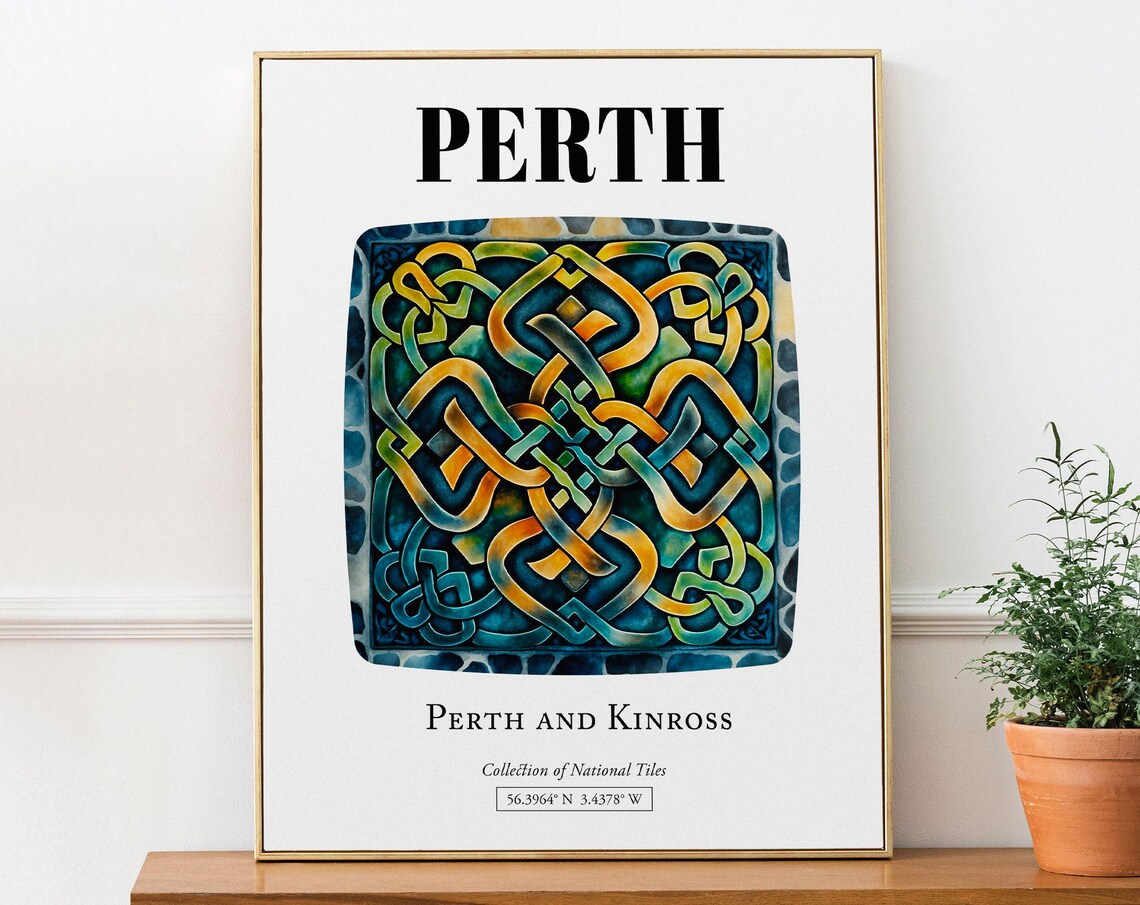 Perth And Kinross Scotland Tile Pattern Travel Poster