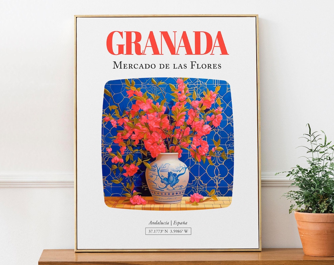 Granada Mercado De Las Flores Travel Poster