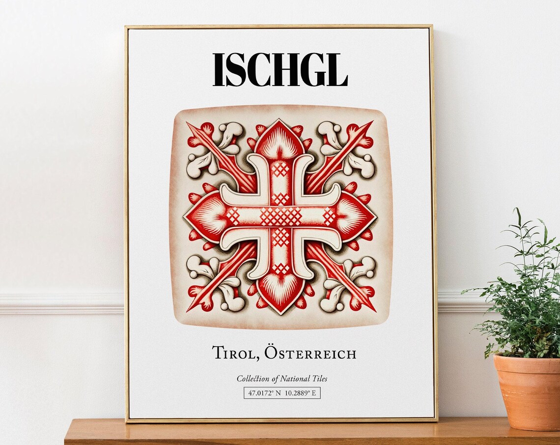 Ischgl Tirol Austria Traditional Tile Pattern Art Print