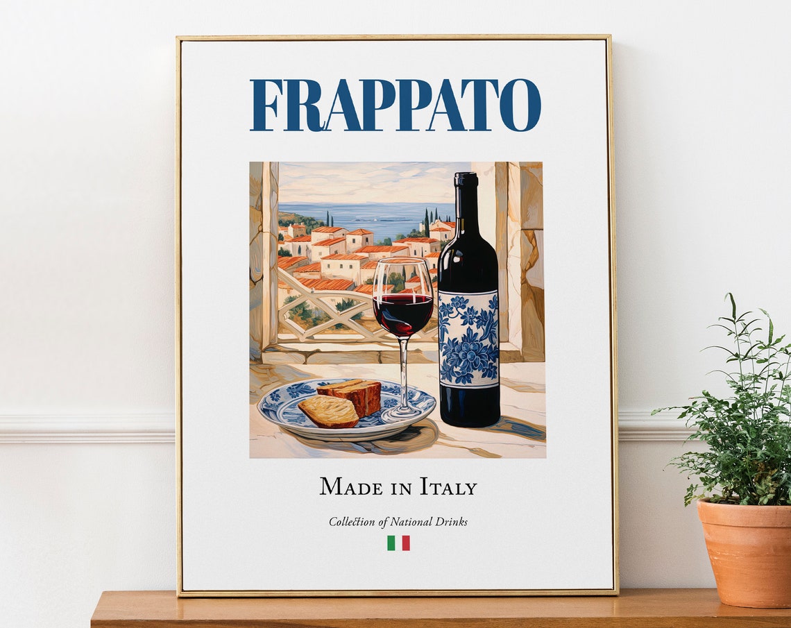Frappato On Maiolica Tile, Italian Beverage Art Print