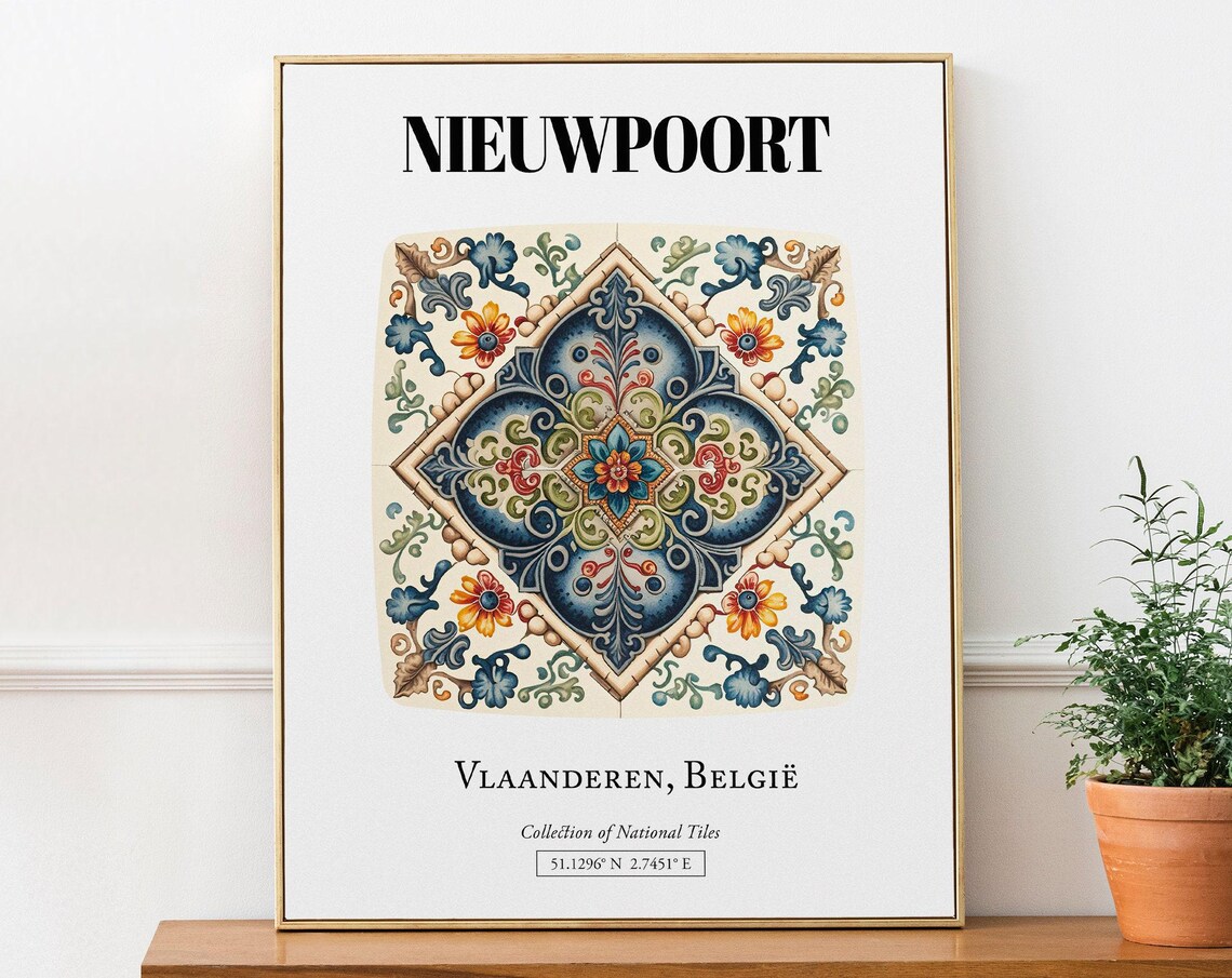 Nieuwpoort Vlaanderen Belgium Tile Pattern Art Print