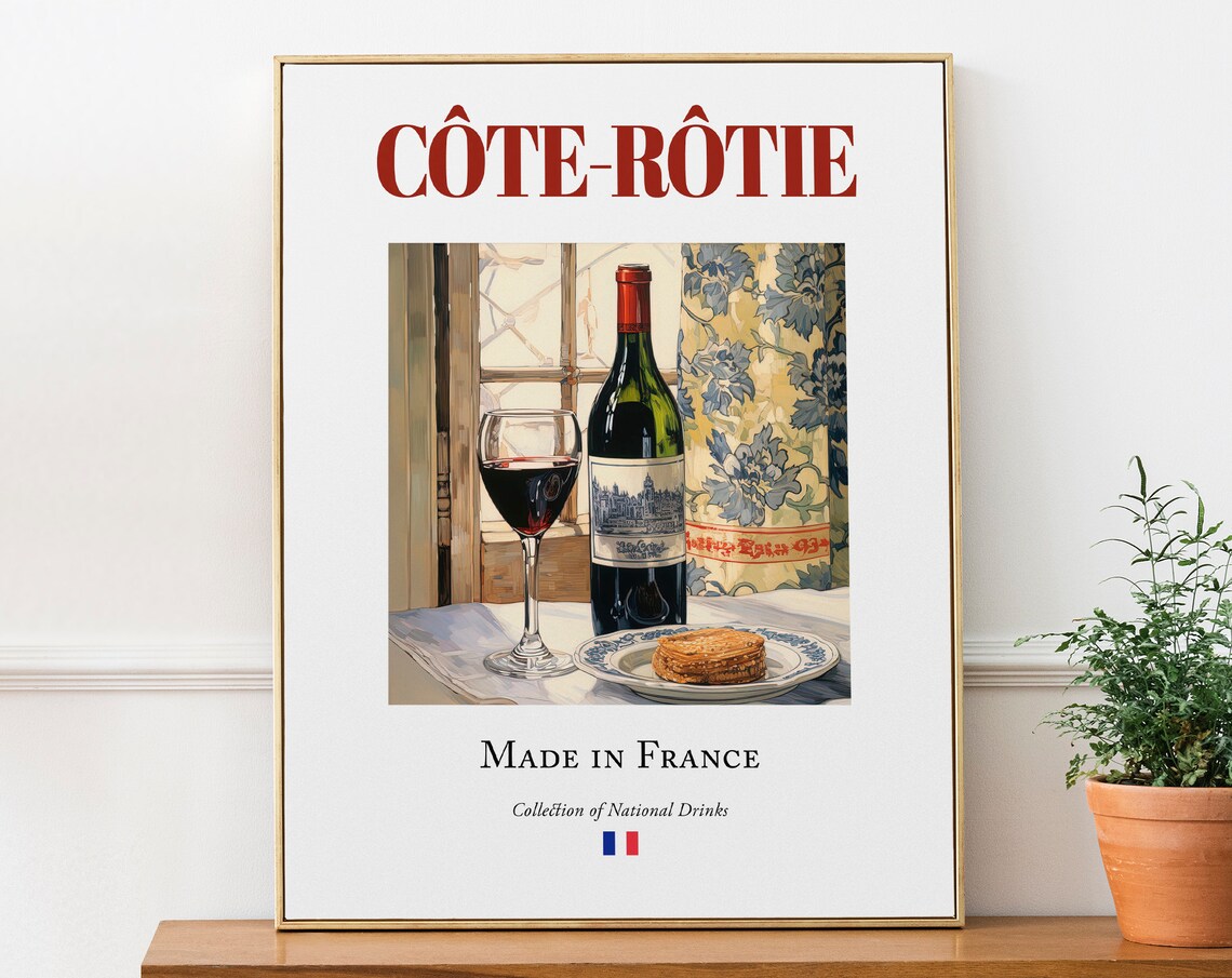 Côte Rôtie Maiolica Tile Beverage Poster, Kitchen Bar