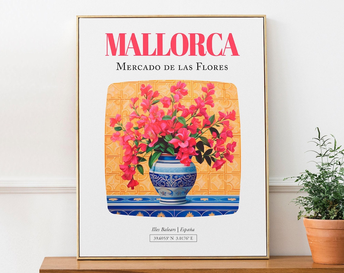 Mallorca Mercado De Las Flores Travel Poster
