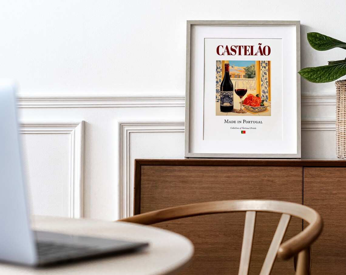 Castelo on Azulejo Tile, Portugal Travel Poster - Image 4