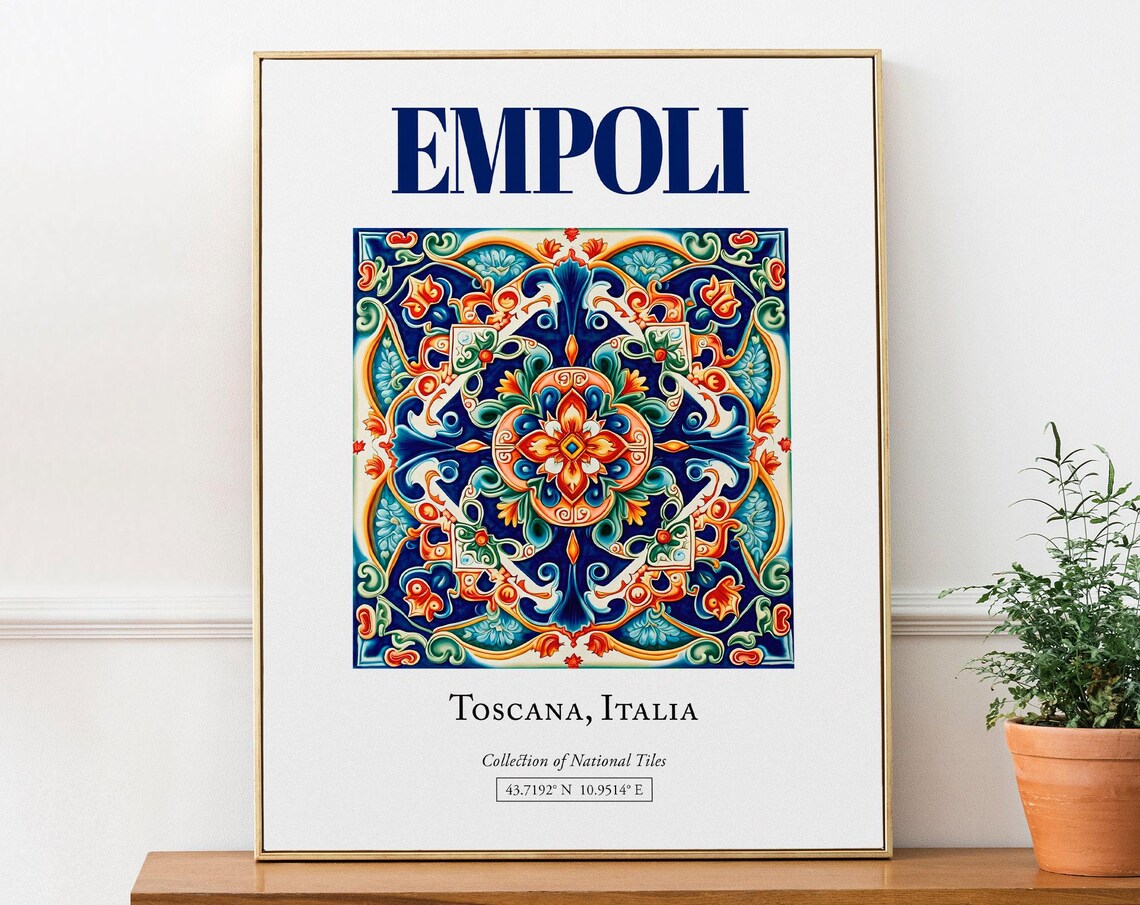 Empoli Toscana Italy Minimalist Maiolica Tile Poster