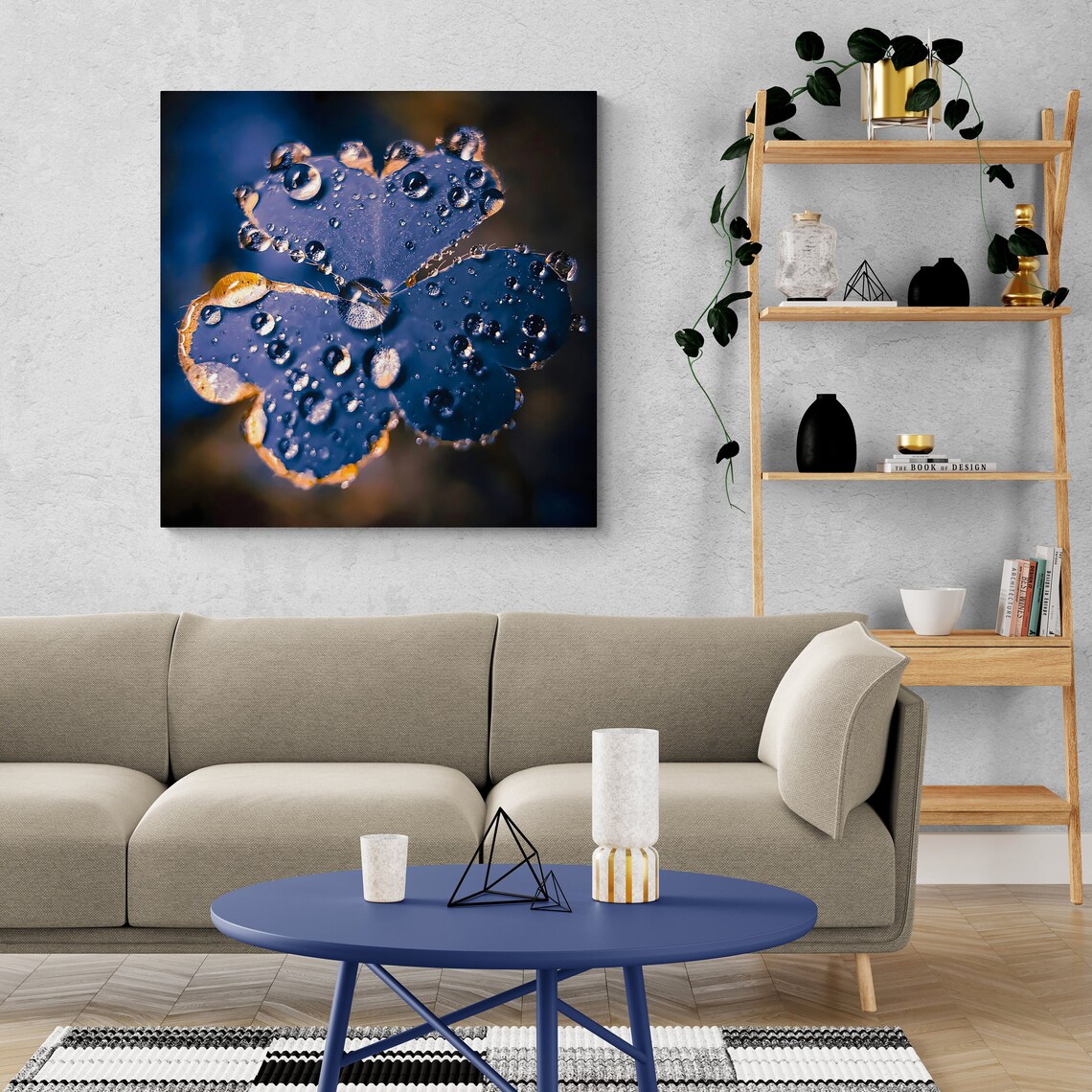 Water Droplet On Flower Clover Floral Art Print - Image 2
