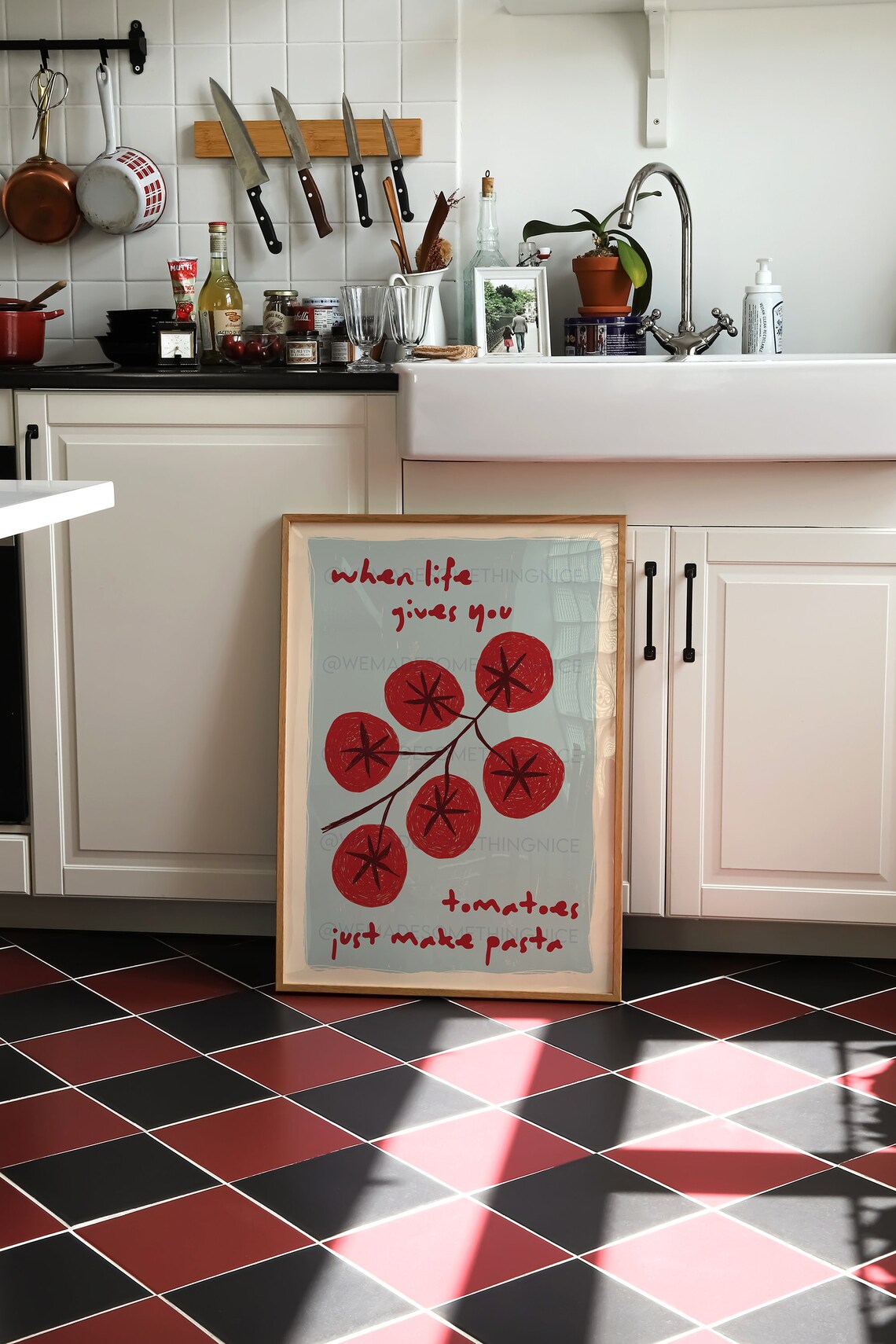 Tomato Pasta Retro Wall Art, Maximalist Print - Image 4