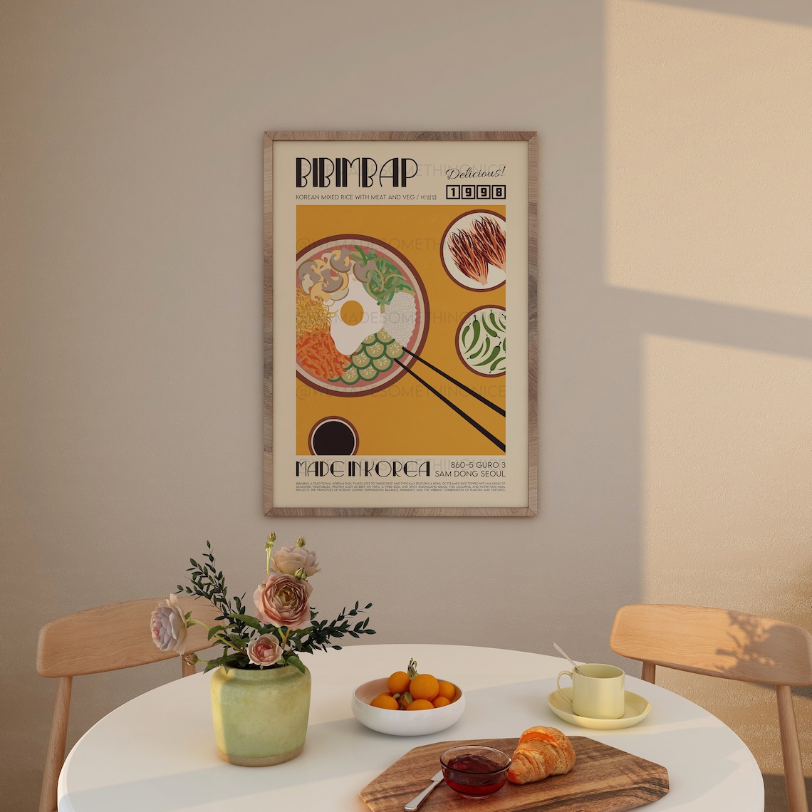 Bibimbap Kitchen Art Print, Modern Retro Decor - Image 3