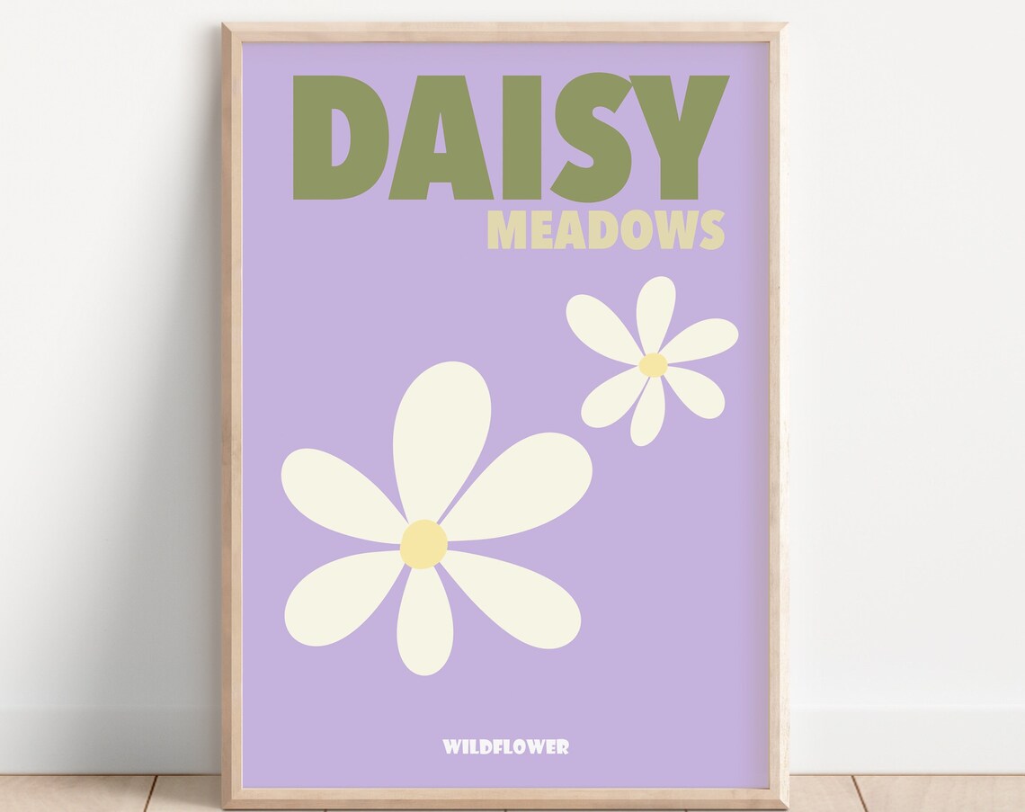 Daisy Meadows Abstract Bohemian Flower Art Print