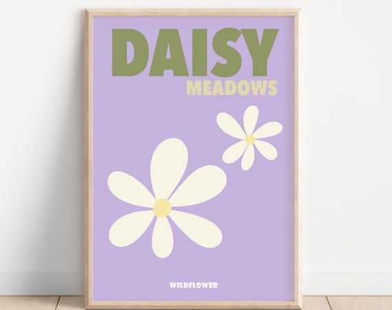 Daisy Meadows Abstract Bohemian Flower Art Print