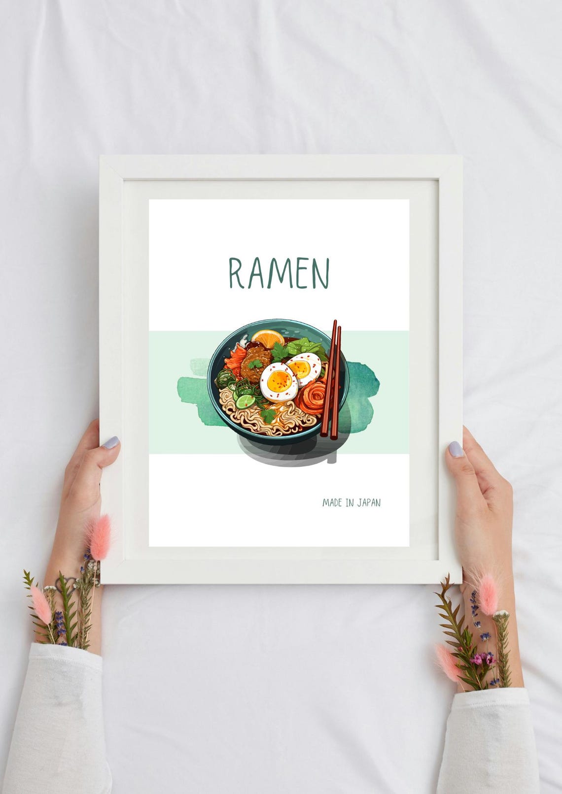 Colorful Ramen Bowl Made In Japan Illustration Kitchen Food Poster - Image 3