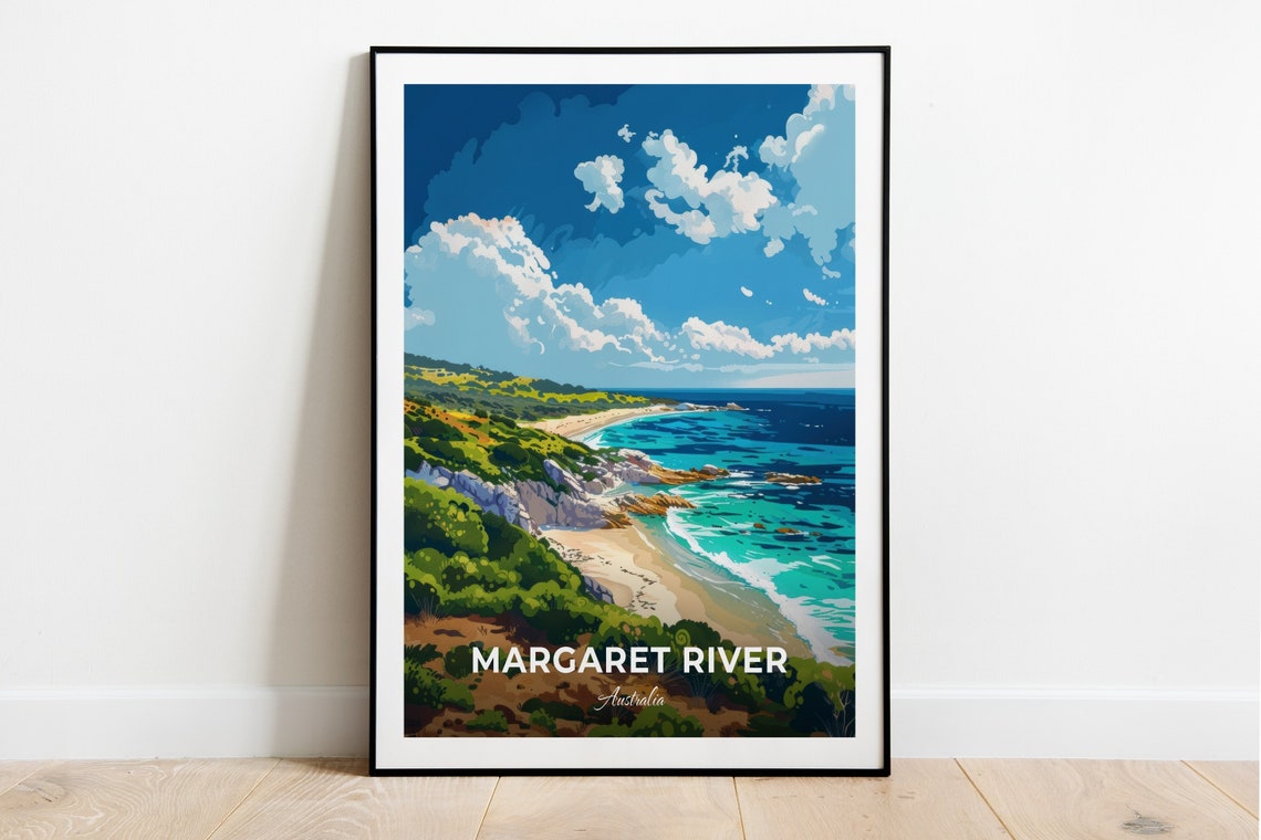 Margaret River Australia Coastal Cliffs Turquoise Ocean Beach Poster