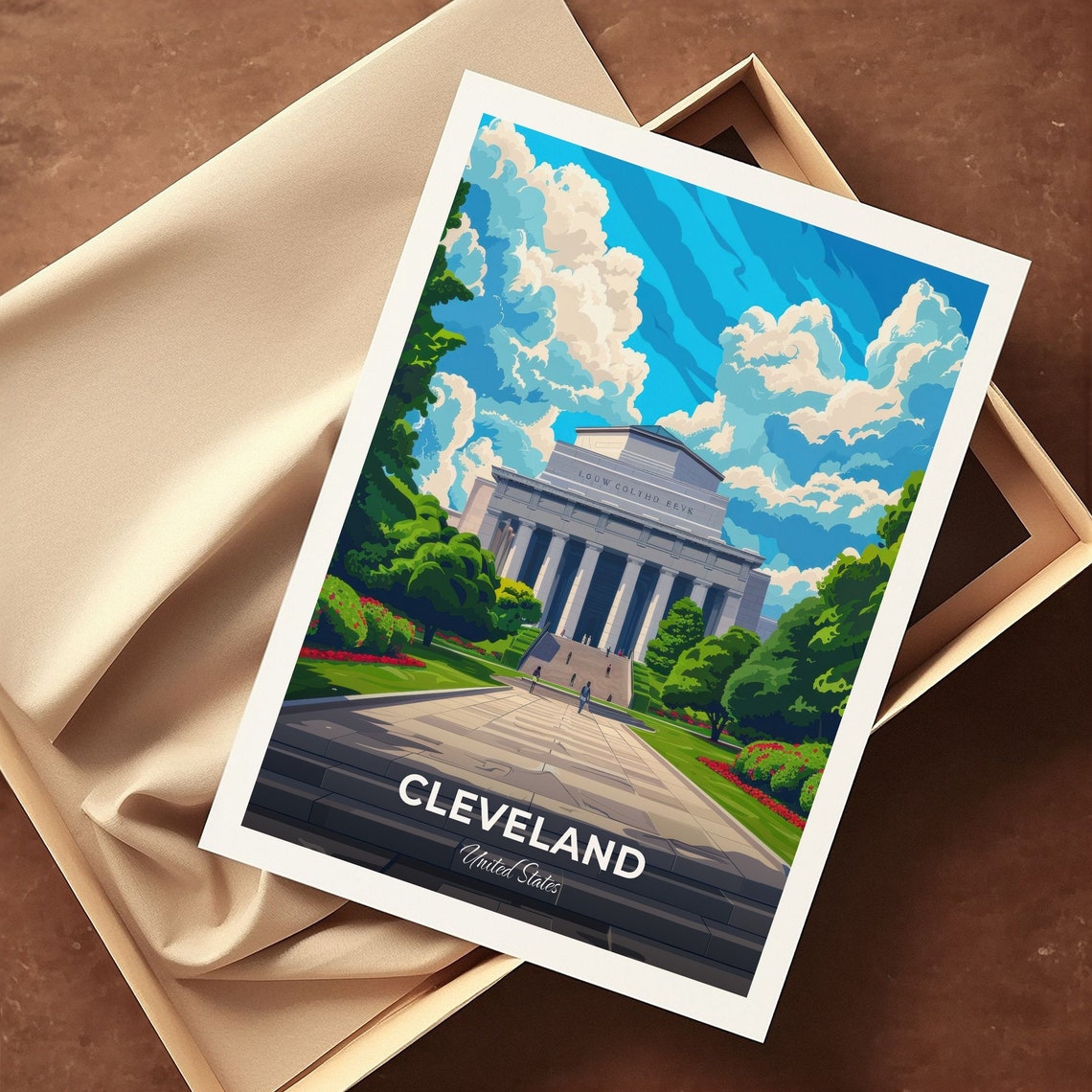 Cleveland Ohio Art Museum Neoclassical Columns Travel Poster - Image 3