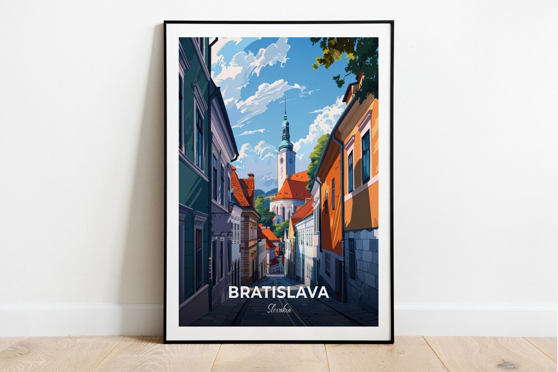 Bratislava St Martins Cathedral Cobblestone Old Town Street Poster