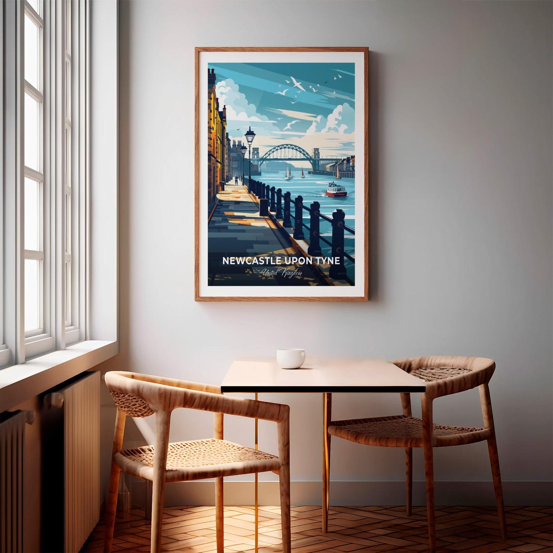 Newcastle Upon Tyne Quayside Tyne Bridge England Travel Poster - Image 3
