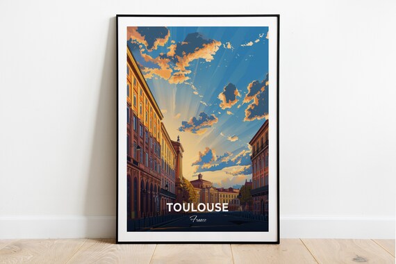 Toulouse Travel Poster Muse Des Augustins City Print Cityscape Artwork Birthday Wedding Gift Wall Art Location Print Home Decor