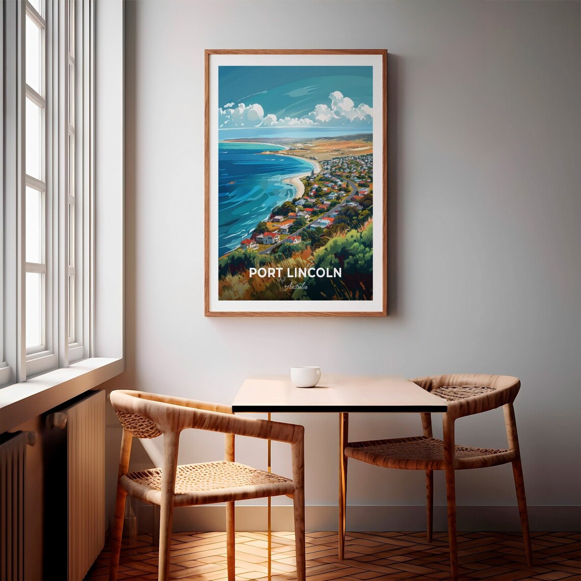 Port Lincoln Australia Aerial View of Coastal Town and Bay Travel Poster - Image 2