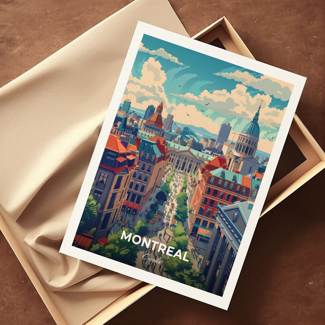 Montreal Canada Grand Avenue Domed Landmark Cityscape Travel Poster - Image 3