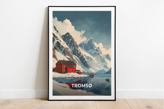 Troms Travel Poster Mack Brewery City Print Cityscape Artwork Birthday Wedding Gift Wall Art Location Print Home Decor