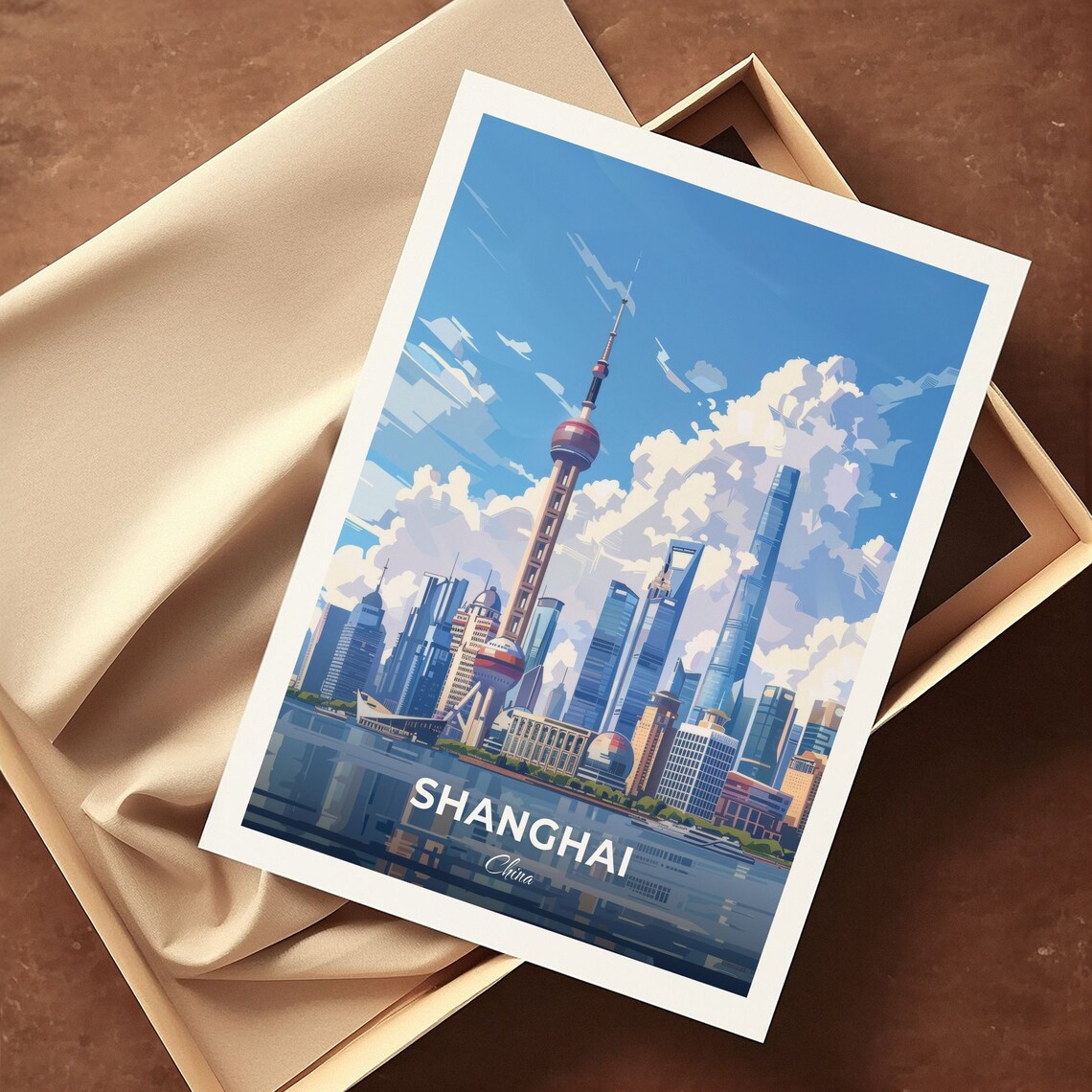Shanghai Skyline Oriental Pearl Tower Daytime Cityscape Travel Poster - Image 3