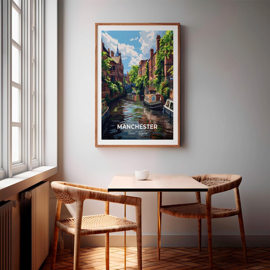 Manchester Castlefield Canal Narrowboats England Travel Poster - Image 3
