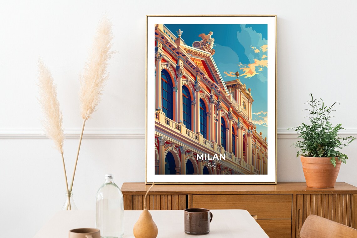 Milan Italy La Scala Opera House Neoclassical Art Travel Poster - Image 2