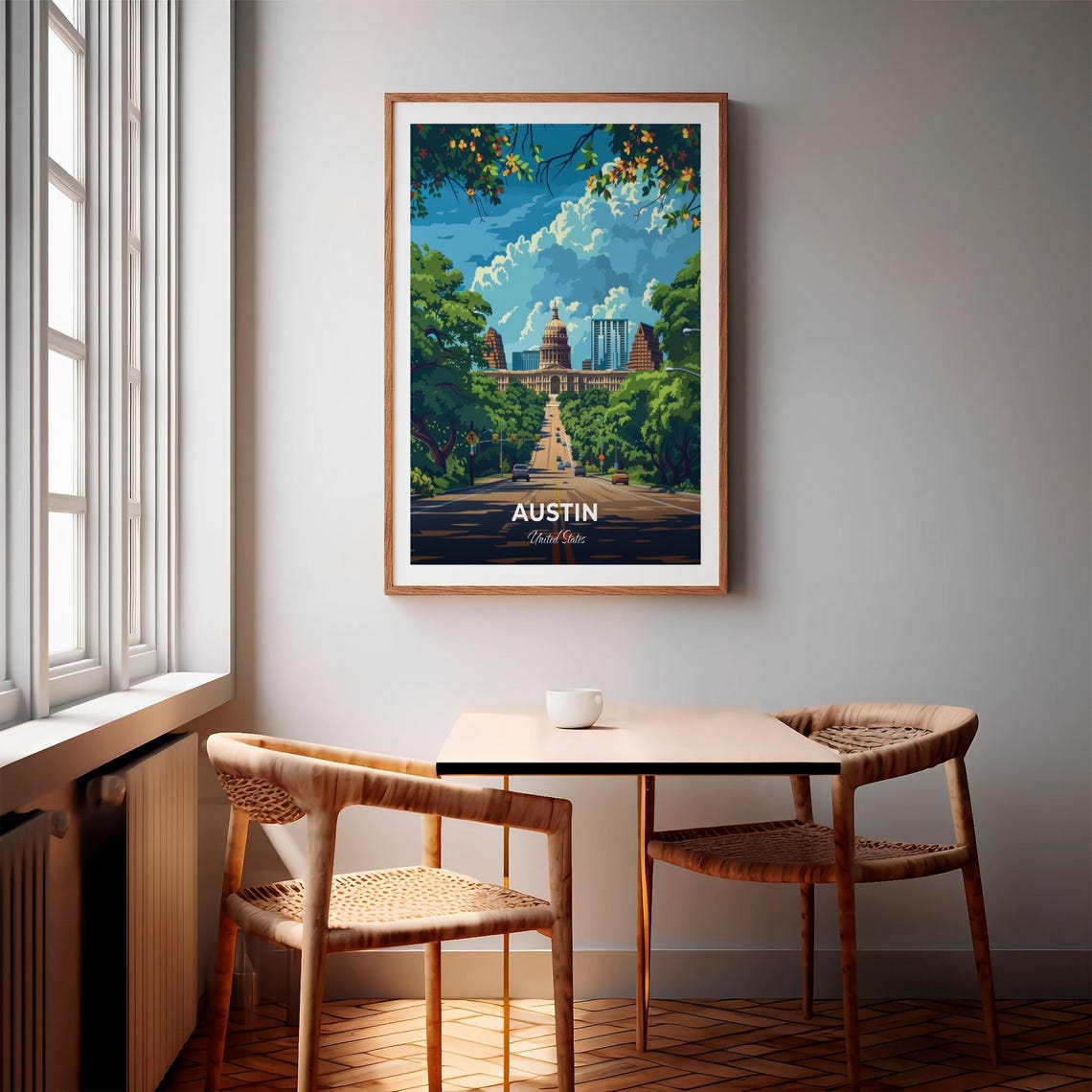 Austin Texas State Capitol Building Downtown Skyline Travel Poster - Image 3
