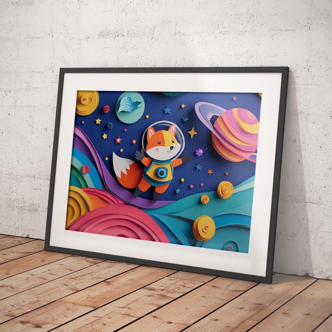 Space Adventure Fox Nursery Art Print, Kids Room Decor - Image 2