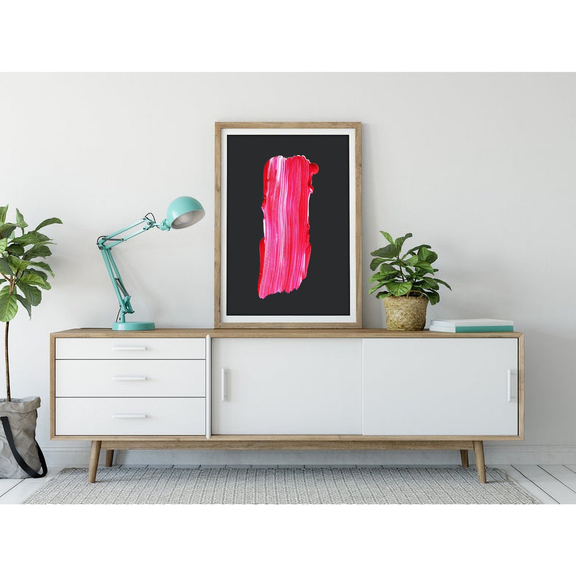 Pink Brush Stroke Vibrant Abstract Minimalist Modern Decor Poster - Image 3
