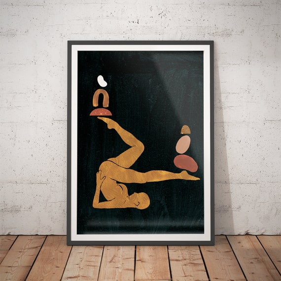 Female Celestial No10 Feminine Art Boho Art Fashion Prints Nude Figure Art Moon Print