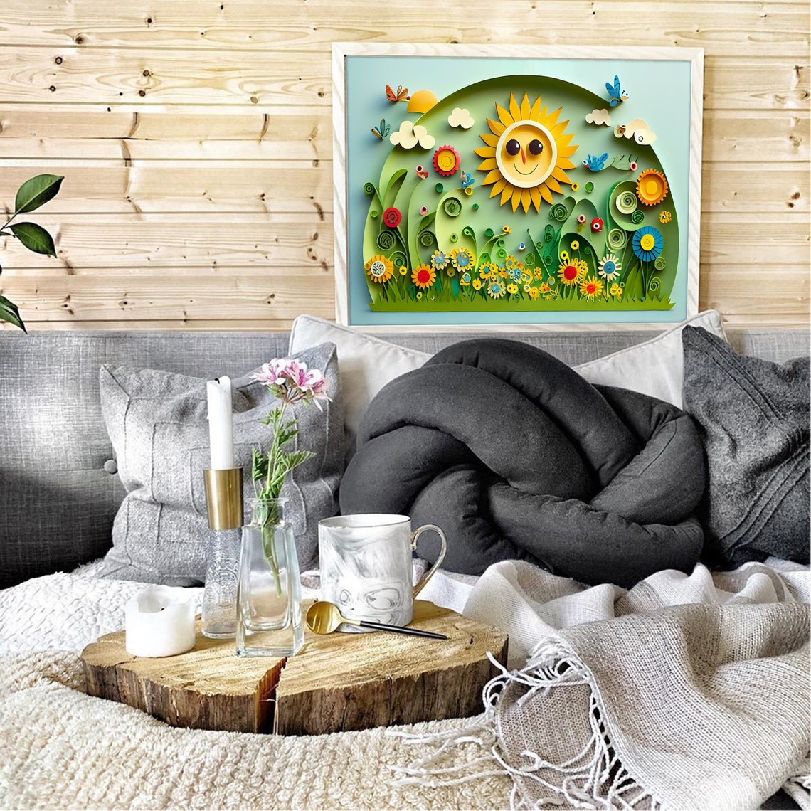 Spring Nursery Decor Paper Cut Art Childrens Room Prints Infant Posters Kids Room Wall Art Nursery Posters Cute Prints - Image 3