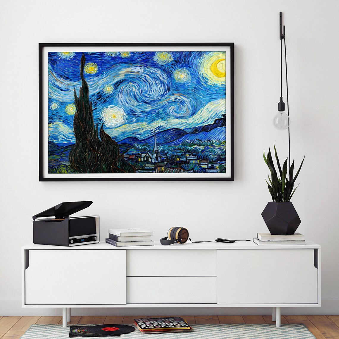 Vincent van Gogh The Starry Night Swirling Night Sky Art Poster - Image 2