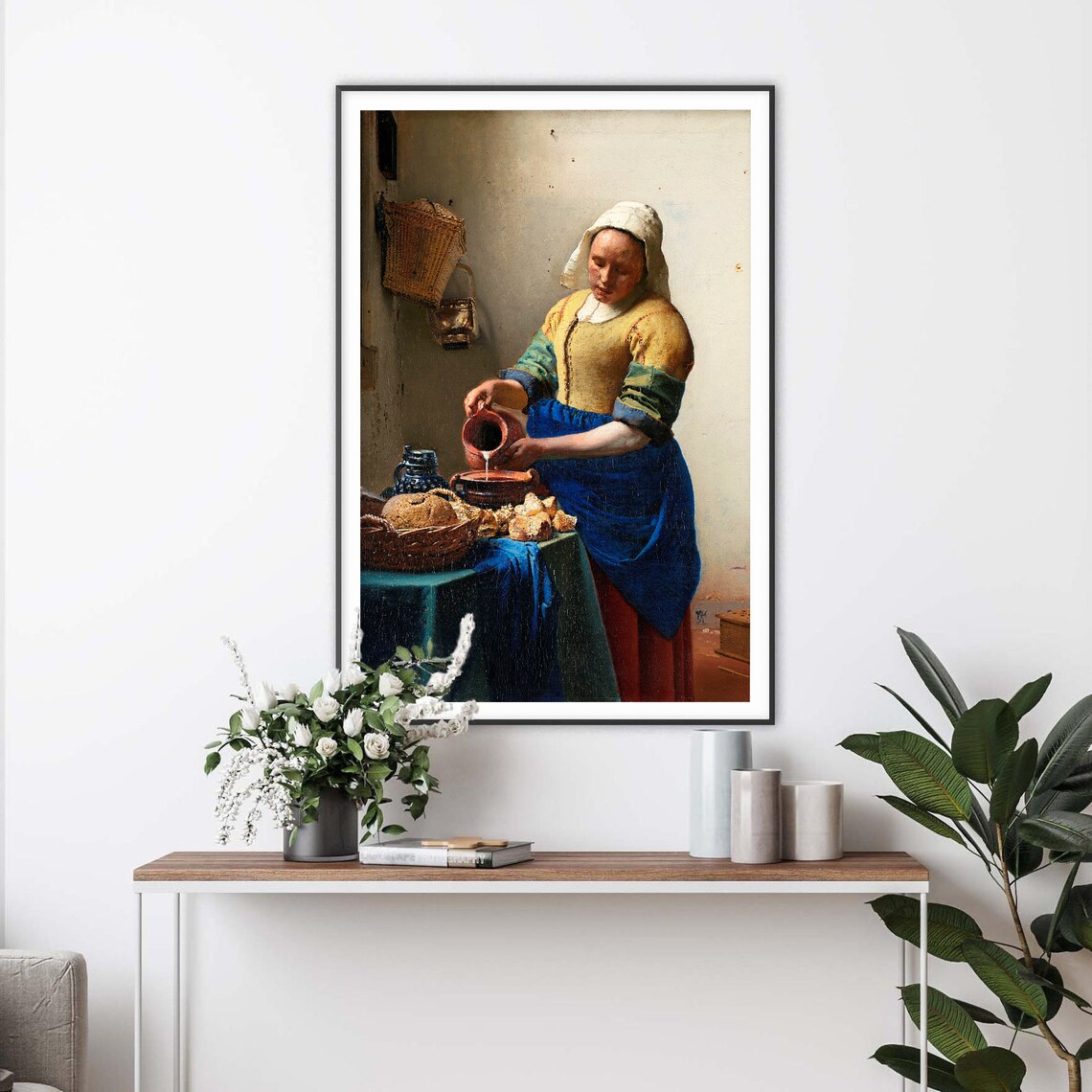 Johannes Vermeer The Milkmaid Pouring Milk Dutch Master Art Poster - Image 2