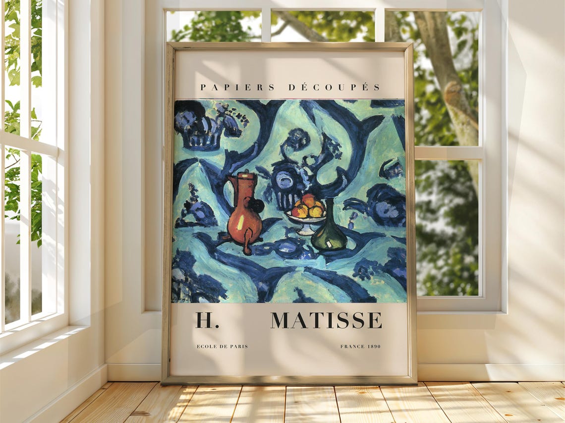 H Matisse Blue Still Life Pitcher Fruit Ecole de Paris Poster