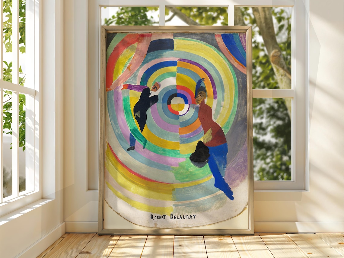 Robert Delaunay Dancers Rainbow Circles Abstract Modern Art Poster