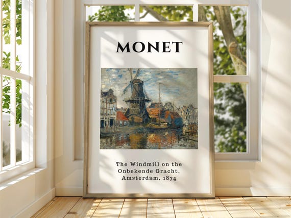 Claude Monet Poster Watercolour Art Print Vintage French Home Decor Famous Impressionism Gallery