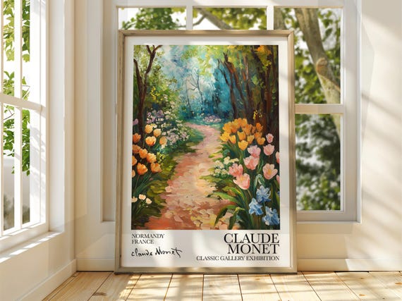 Claude Monet Poster Watercolour Art Print Vintage French Home Decor Famous Impressionism Gallery