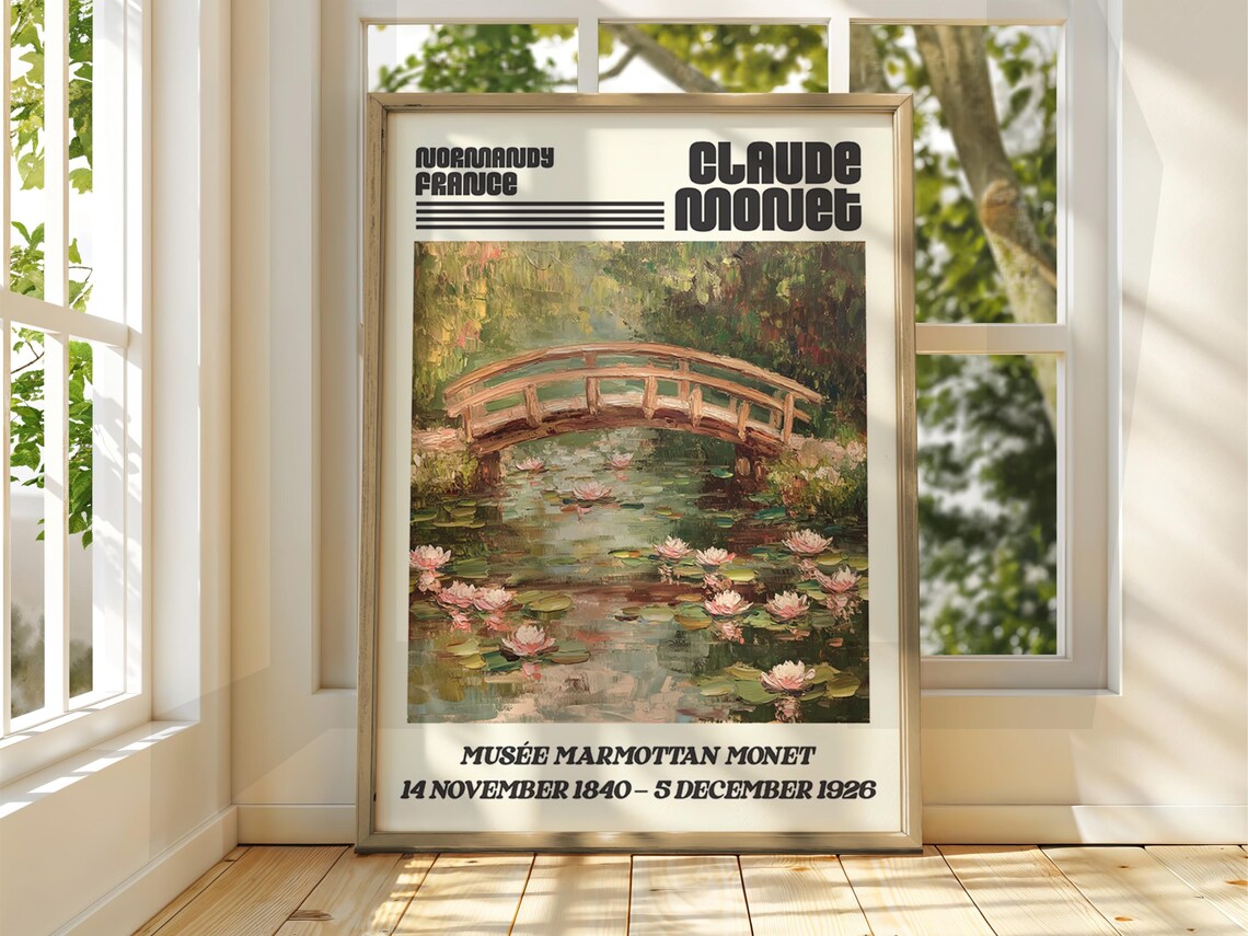 Claude Monet Water Lily Japanese Bridge Exhibition Classic Gallery Poster