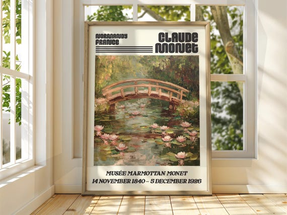 Claude Monet Poster Watercolour Art Print Vintage French Home Decor Famous Impressionism Gallery