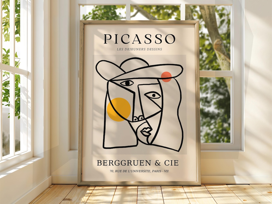 Picasso Les Dejeuners Dessins Berggruen Cie Line Woman Hat Poster