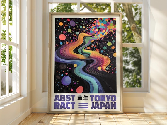 Abstract Dot Poster Art Exhibition Japanese Gallery Print Space Star Bright