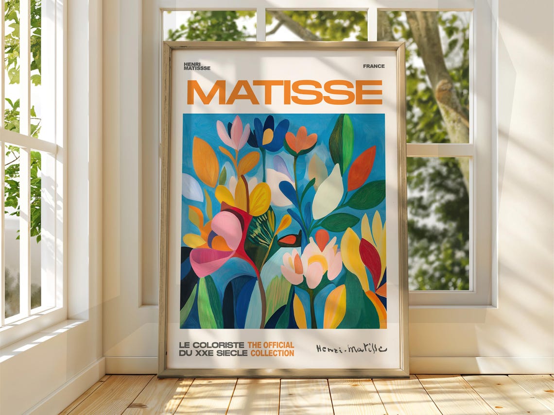 Henri Matisse Floral Art Poster Exhibition Gallery Print Famous Botanical