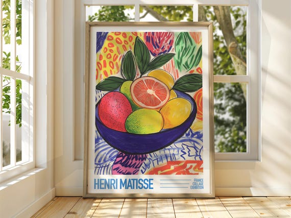 Fruit Bowl Henri Matisse Exhibition Poster Gallery Print Floral Art