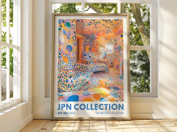 Abstract Dot Poster Lounge Art Exhibition Japanese Gallery Print Colour