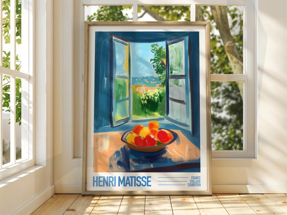 Fruit Bowl Henri Matisse Exhibition Poster Gallery Print Floral Art Open Window